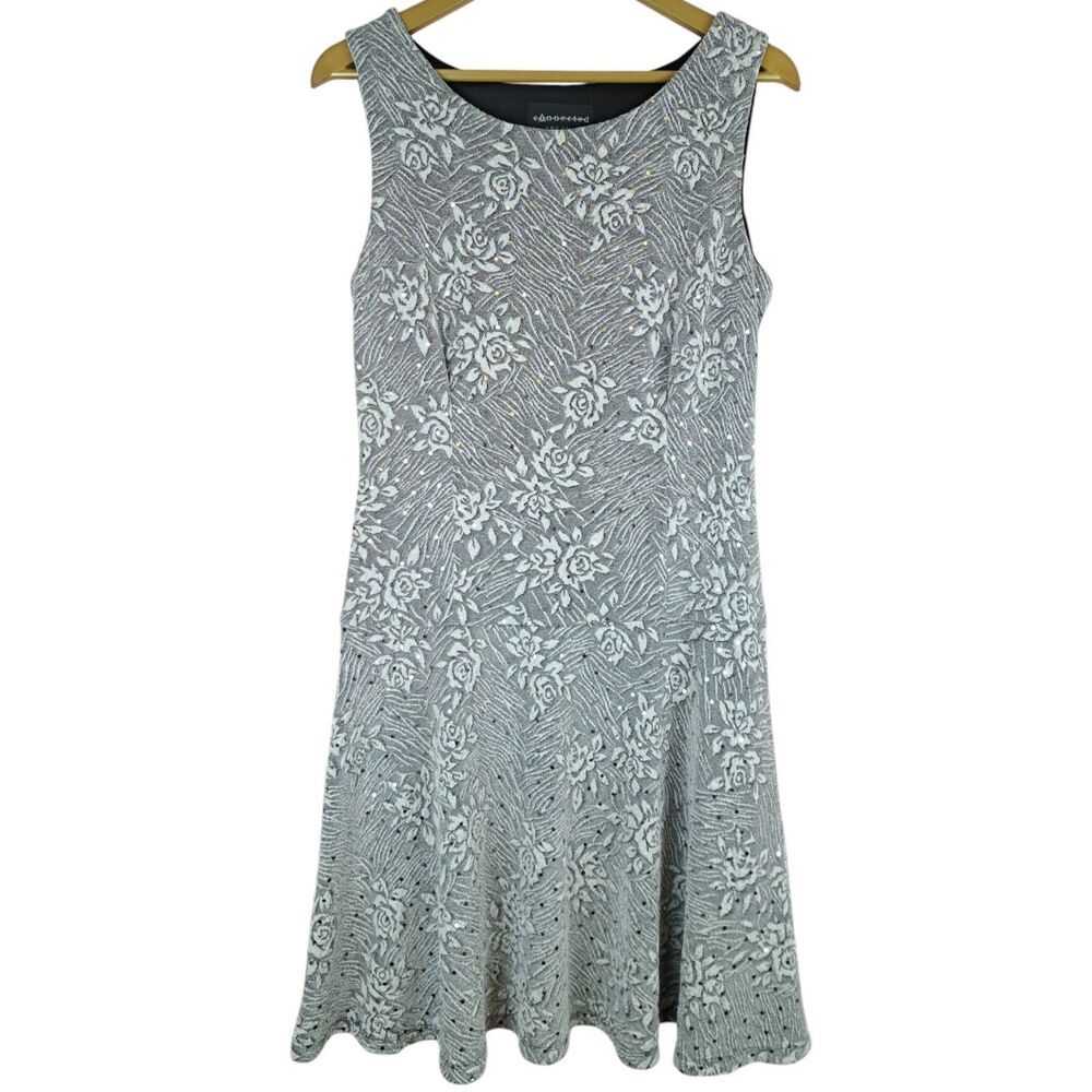 Connected Apparel Women Dress Sleeveless Stretch Size 12 With Sequins Sparkling - Picture 1 of 12